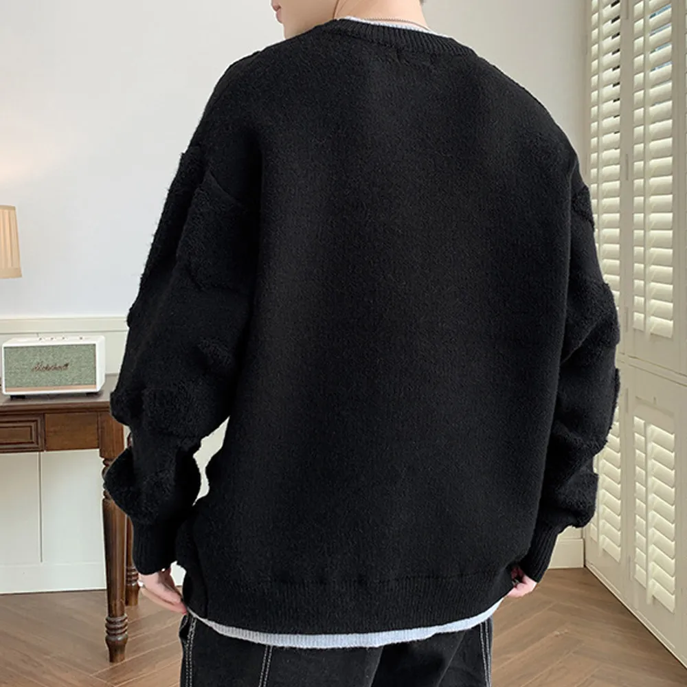 Soft Dolphin Base Flower Sweater