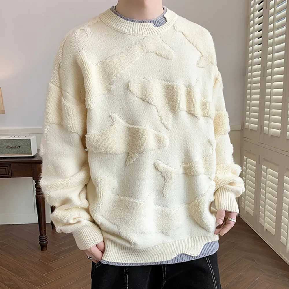 Soft Dolphin Base Flower Sweater