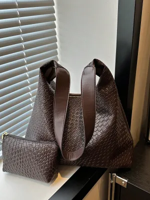 Solid Color Popular Commuter Woven Tote Bag