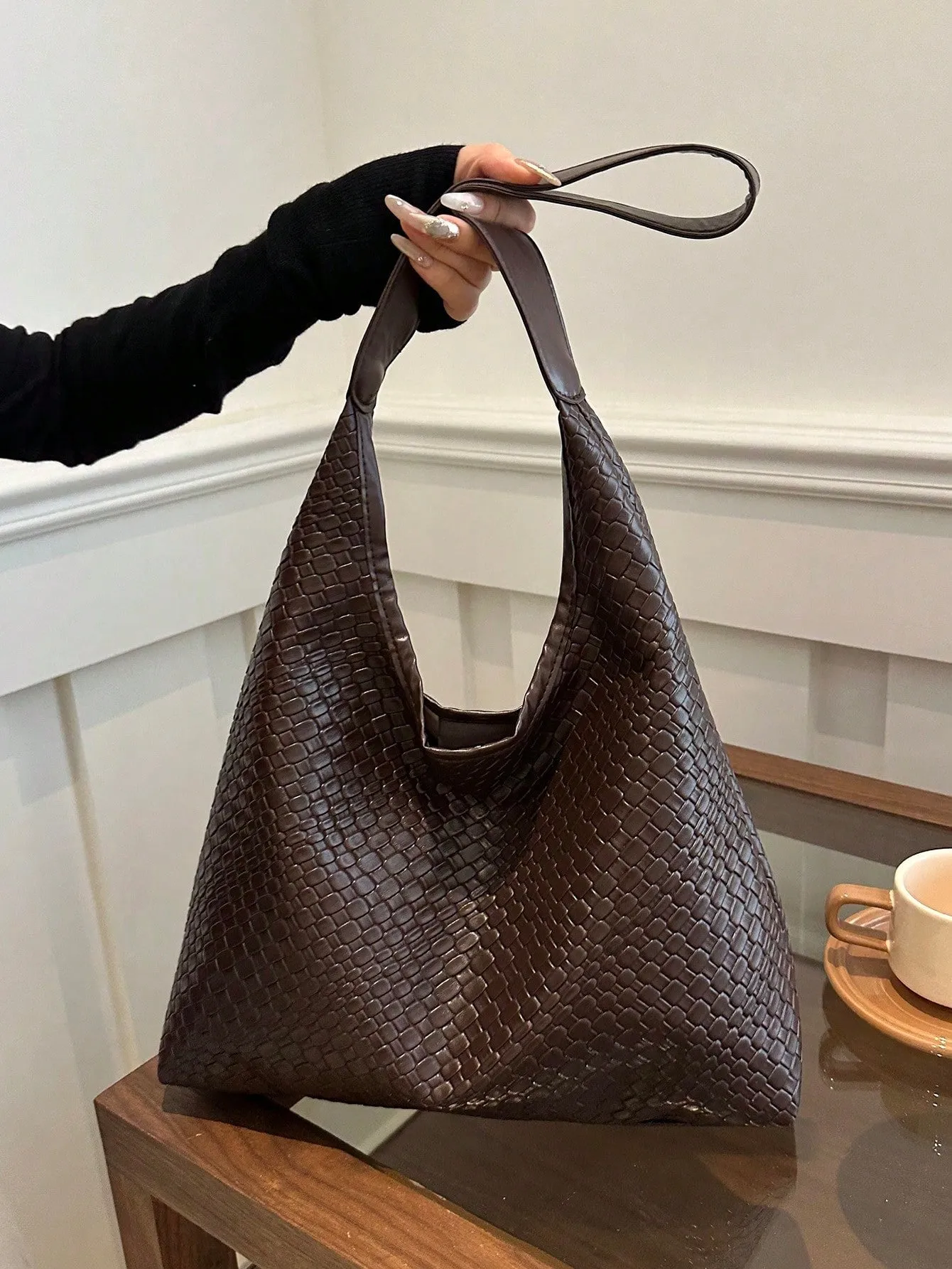 Solid Color Popular Commuter Woven Tote Bag