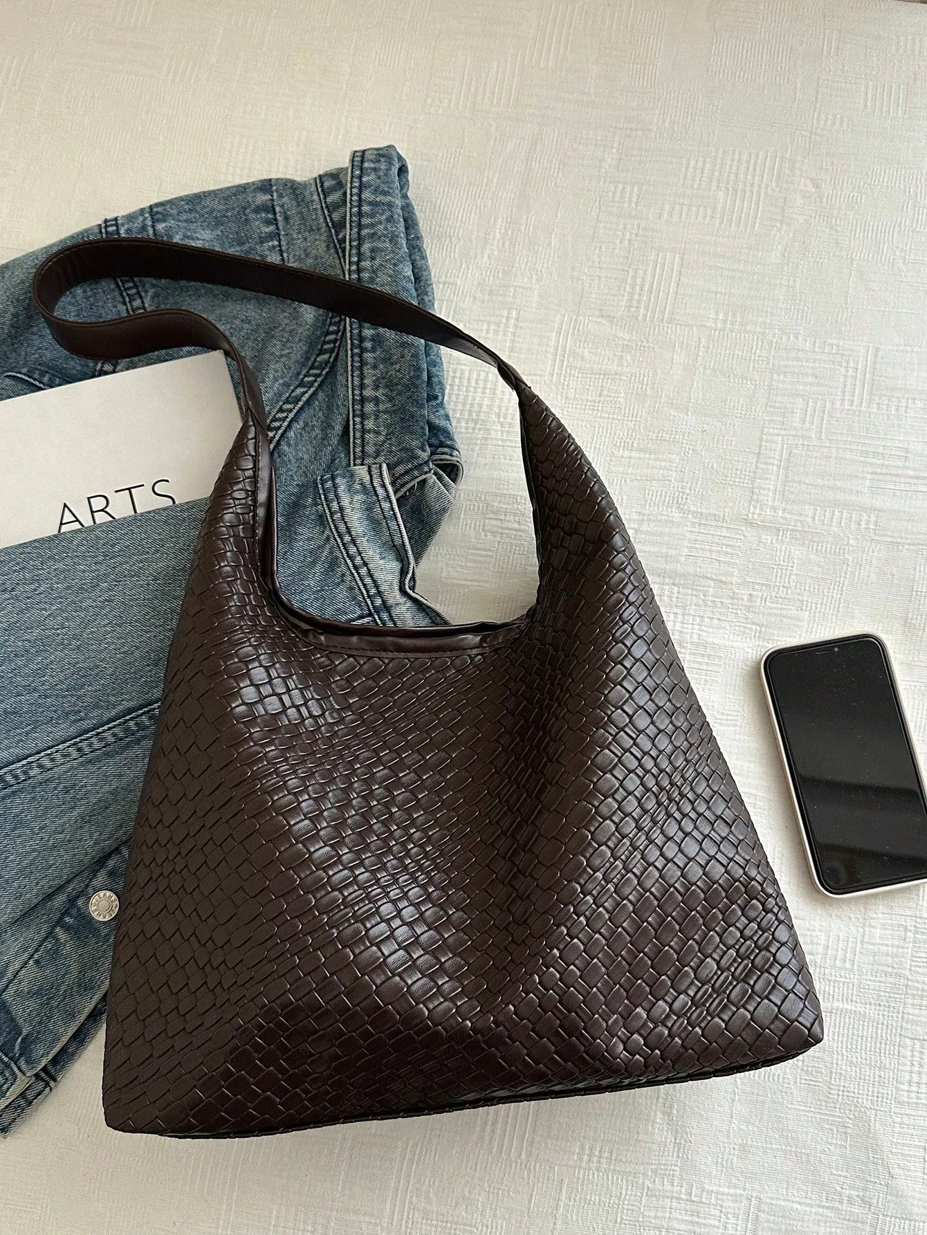 Solid Color Popular Commuter Woven Tote Bag