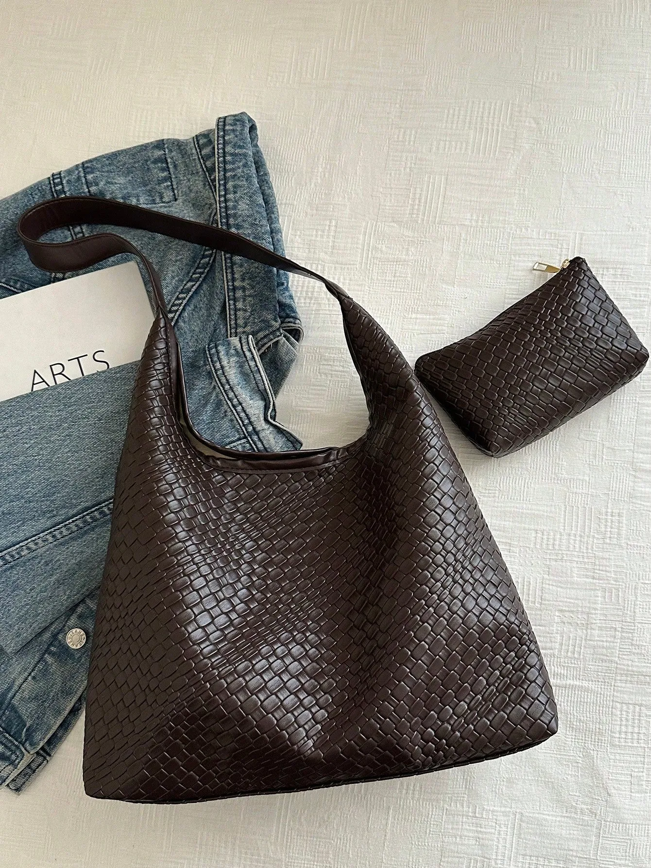 Solid Color Popular Commuter Woven Tote Bag