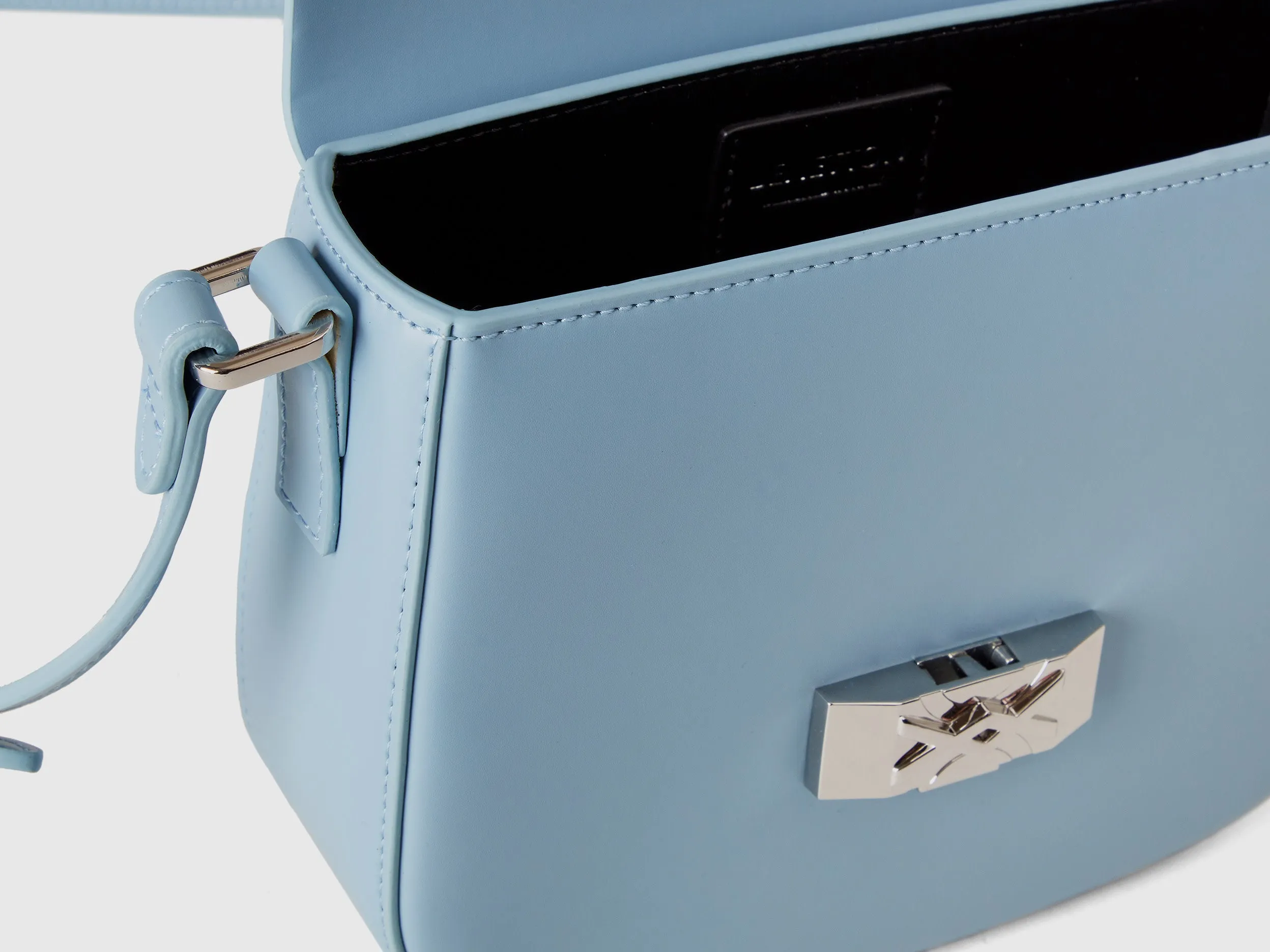 Solid Push Button Sling Bag