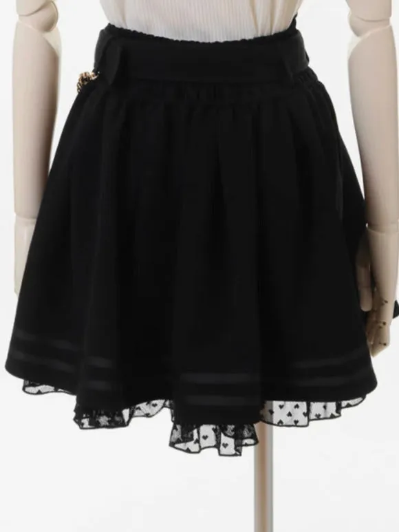 Steampunk Lolita SK White Grommets Pleated Lolita Skirts