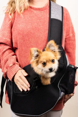 Steel Gray Crosshatch Pet Sling