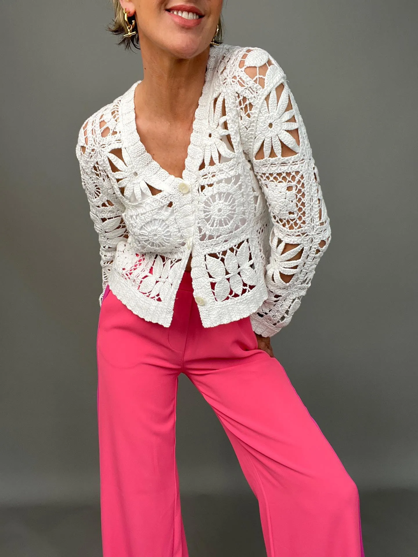 Stone Crochet Cardigan
