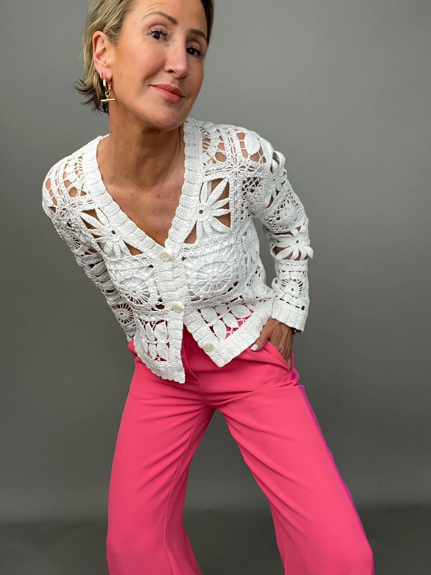 Stone Crochet Cardigan
