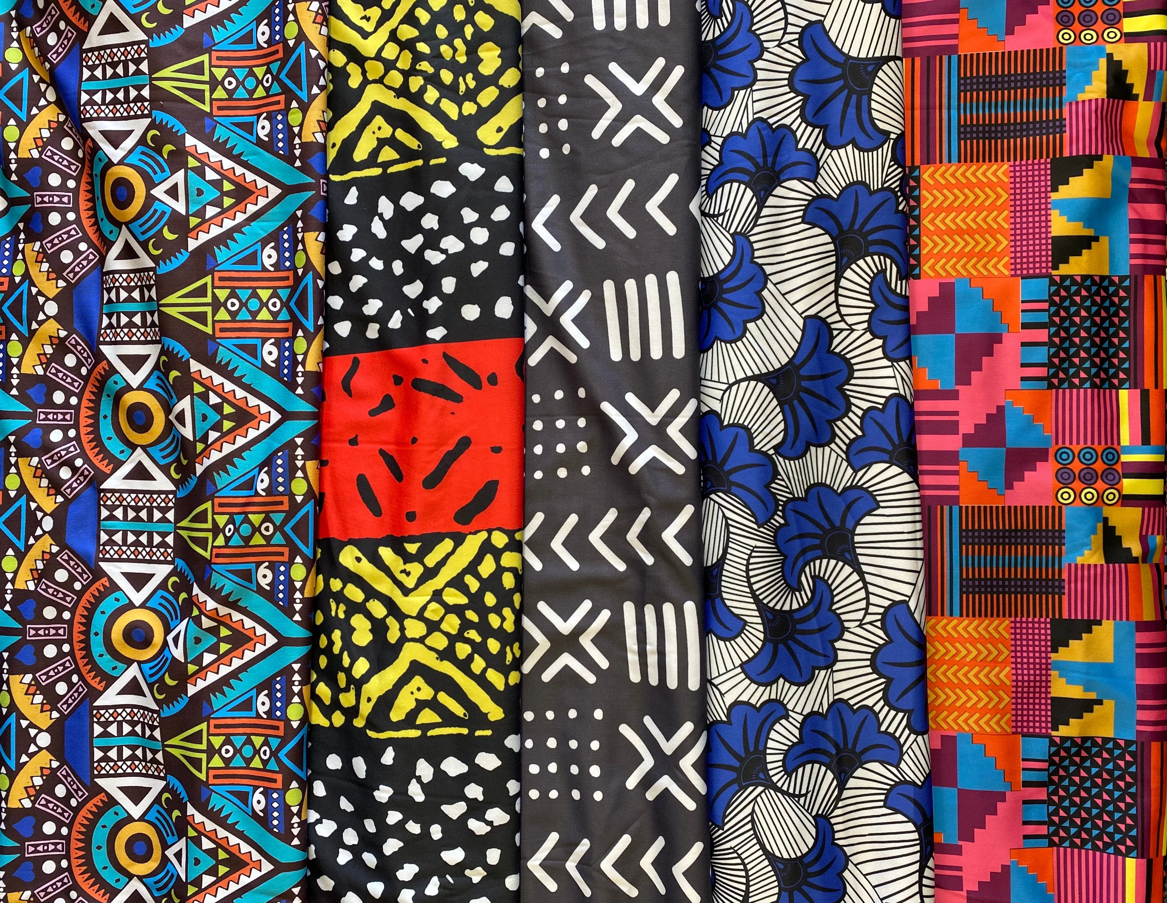 Stretch African Print Fabric in Nylon Spandex 4 Way Stretch