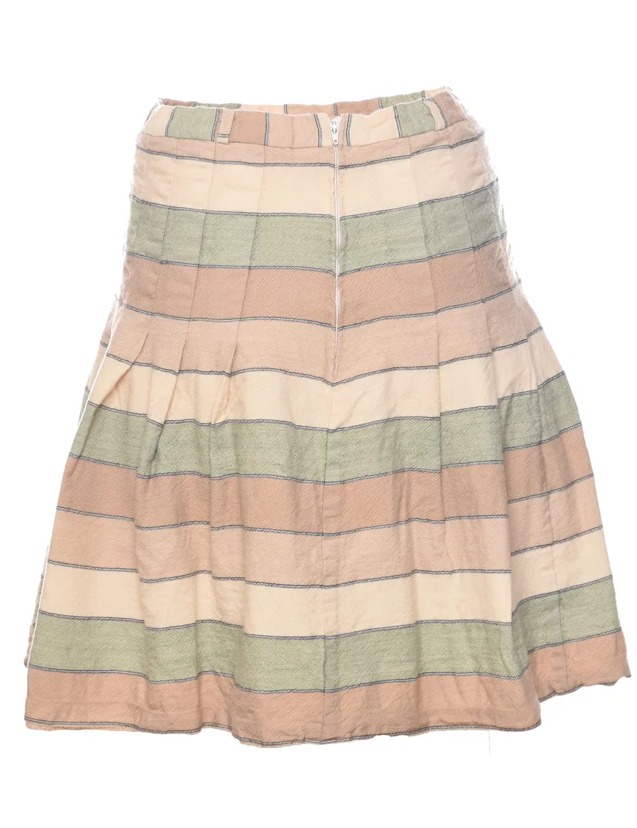 Striped Pleated Skirt - S