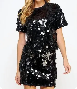 Strut & Bolt - Sequins Tee Top And Sequin Mini Skirt
