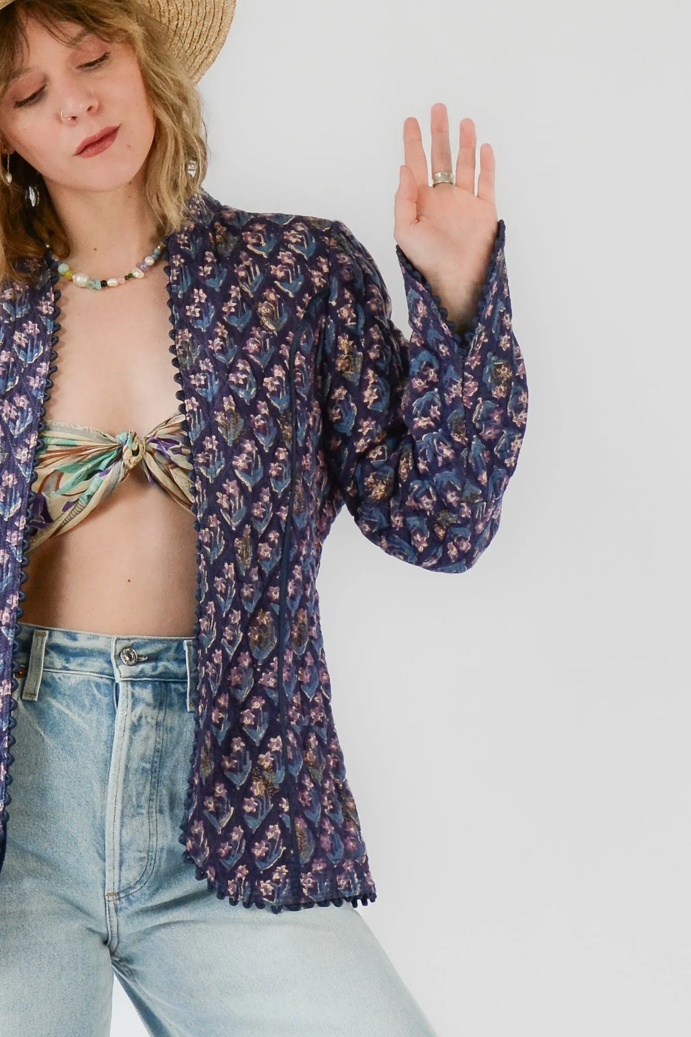 Stunning Indian Cotton Quilted Jacket