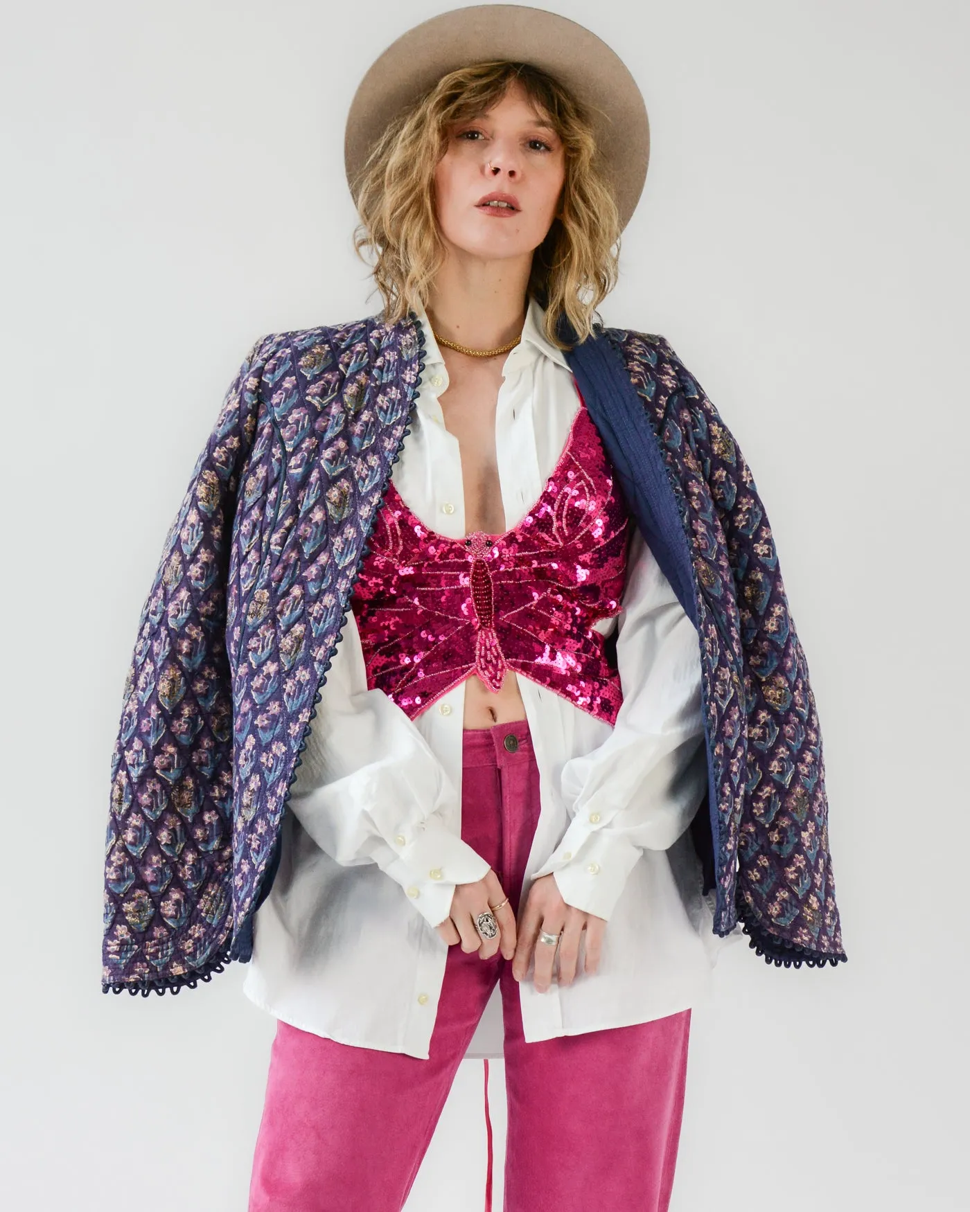 Stunning Indian Cotton Quilted Jacket
