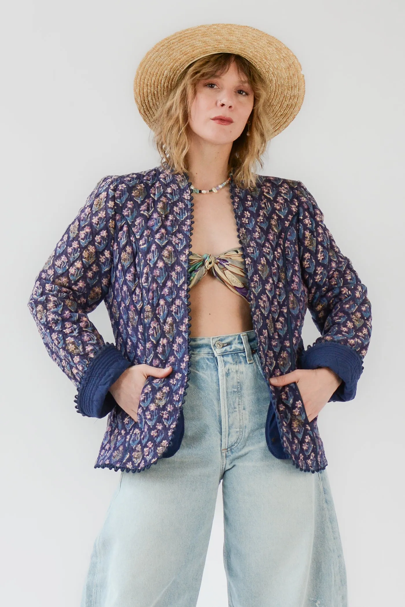 Stunning Indian Cotton Quilted Jacket