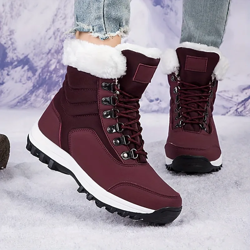 Stylish Womens Insulated Waterproof Snow Boots for Winter