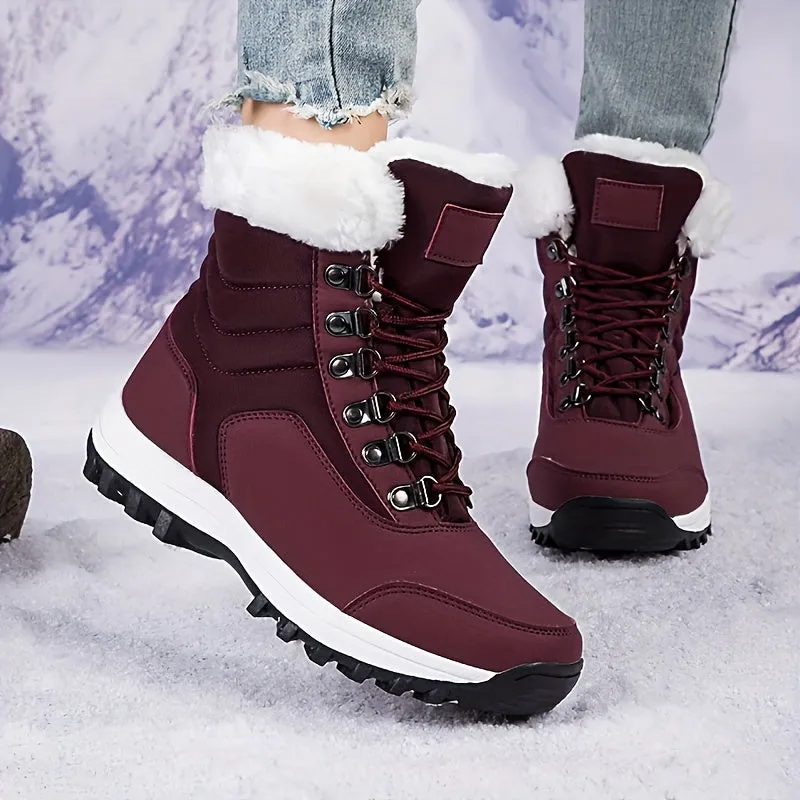 Stylish Womens Insulated Waterproof Snow Boots for Winter