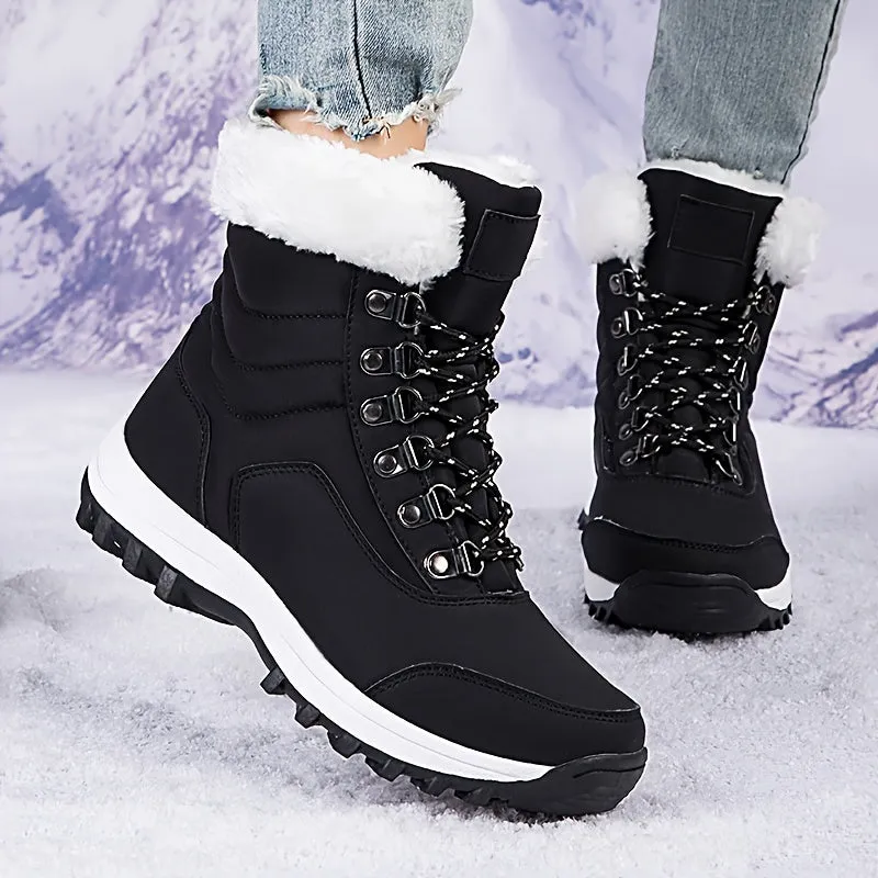 Stylish Womens Insulated Waterproof Snow Boots for Winter