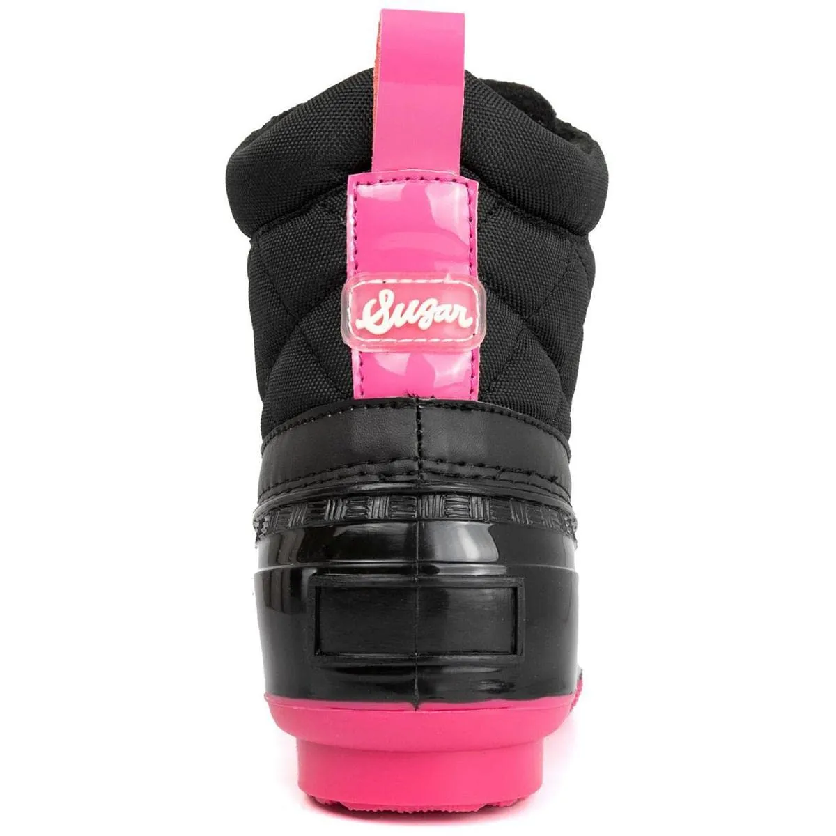 Sugar Womens Duck Boots - Waterproof Shell Insulated Snow Boot-Skippy-Black/Hot Pink-7