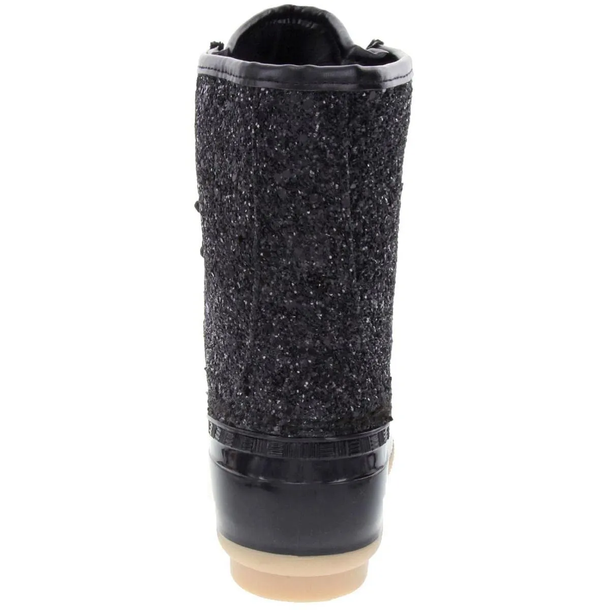 Sugar Womens Duck Boots - Waterproof Shell Insulated Snow Boot-Skylar2-Black/Glitter-7