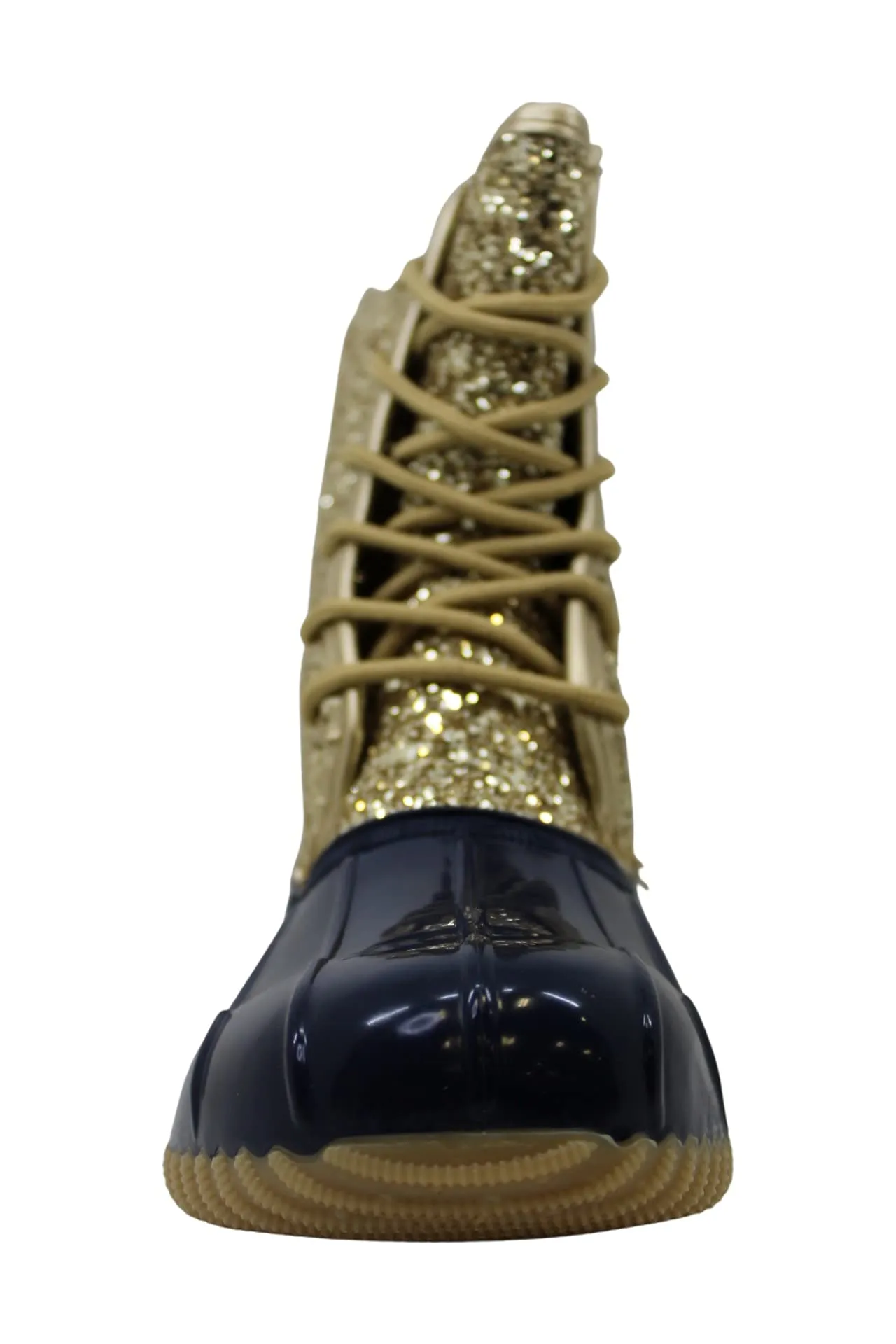 Sugar Womens Duck Boots - Waterproof Shell Insulated Snow Boot-Skylar2-Gold Glitter/Navy-8