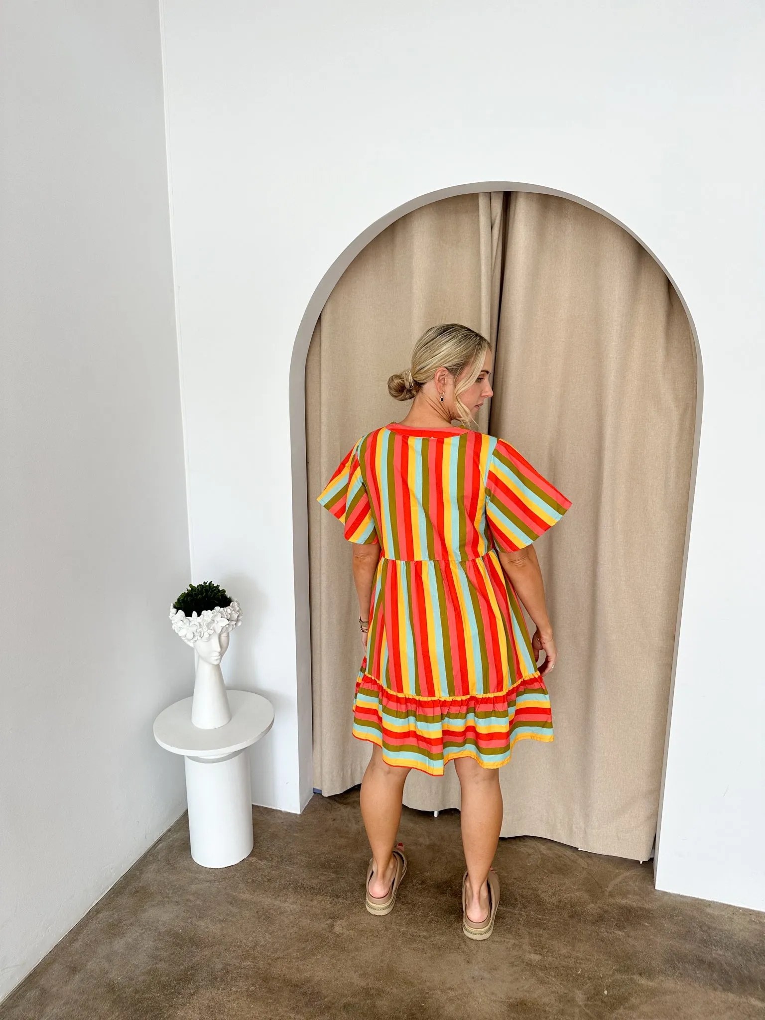 Sunset Dress- Multi/stripe
