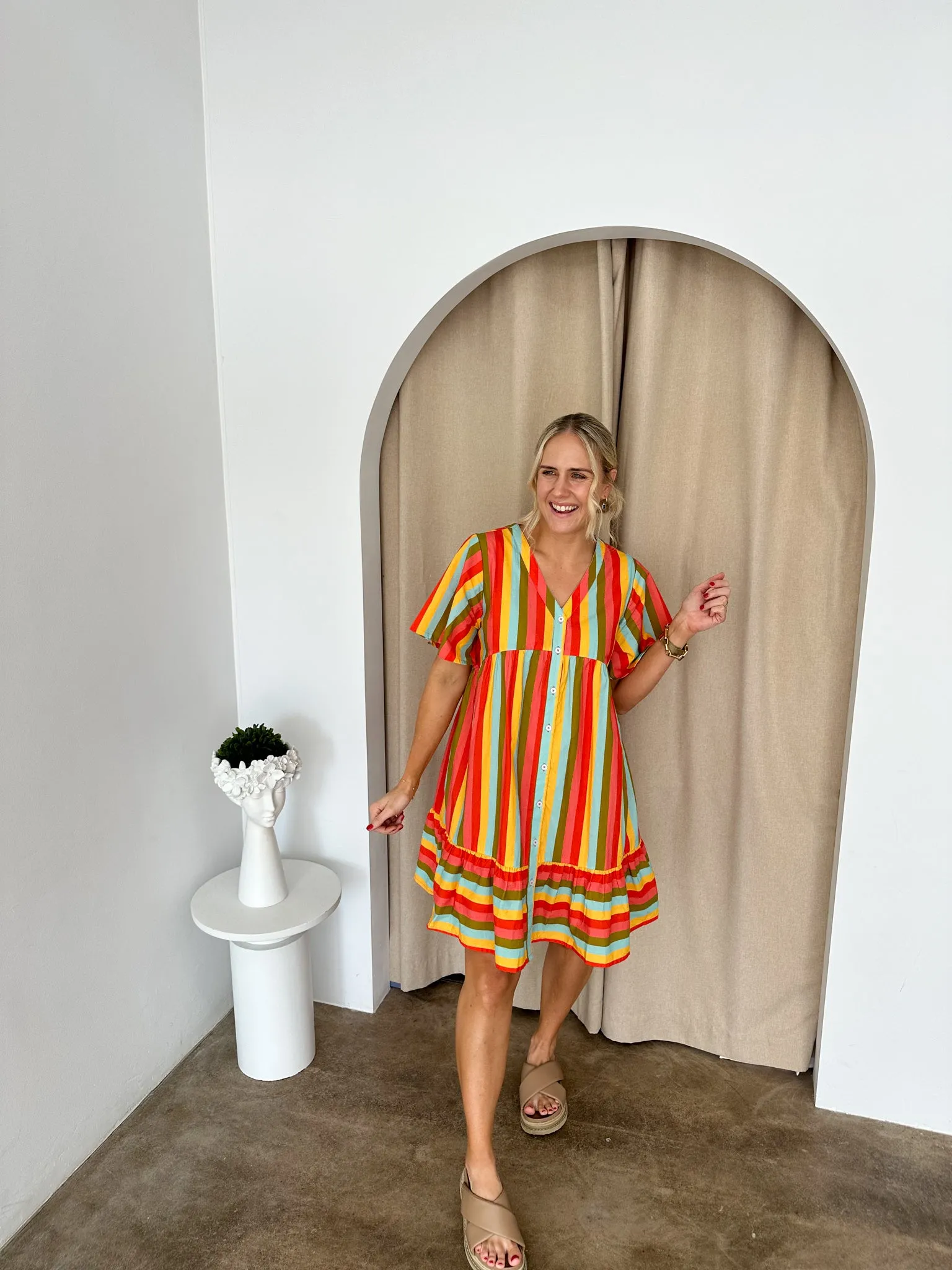 Sunset Dress- Multi/stripe