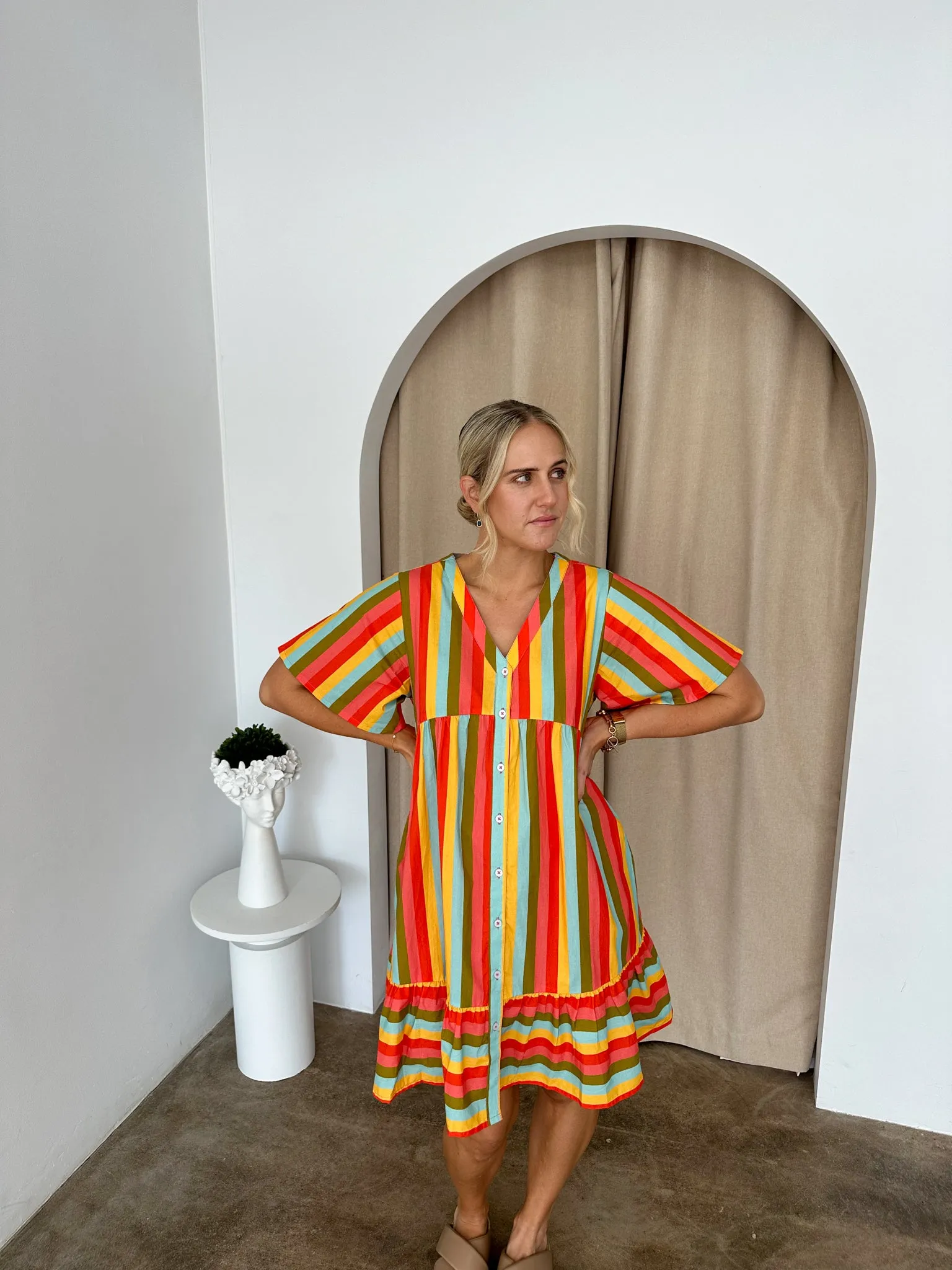 Sunset Dress- Multi/stripe
