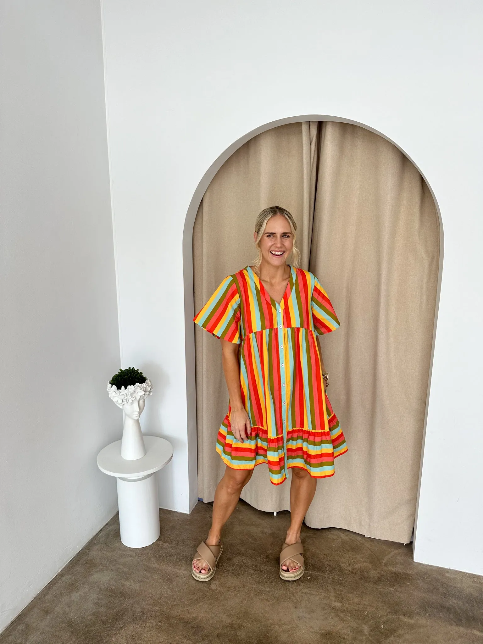 Sunset Dress- Multi/stripe