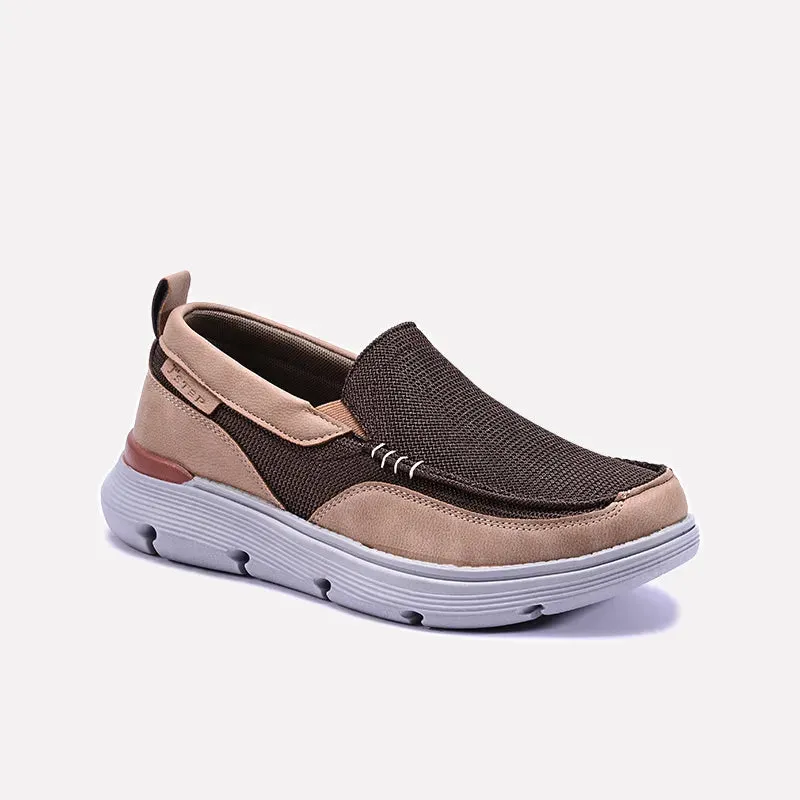 Swerve Brown Slip On Sneakers 0120496