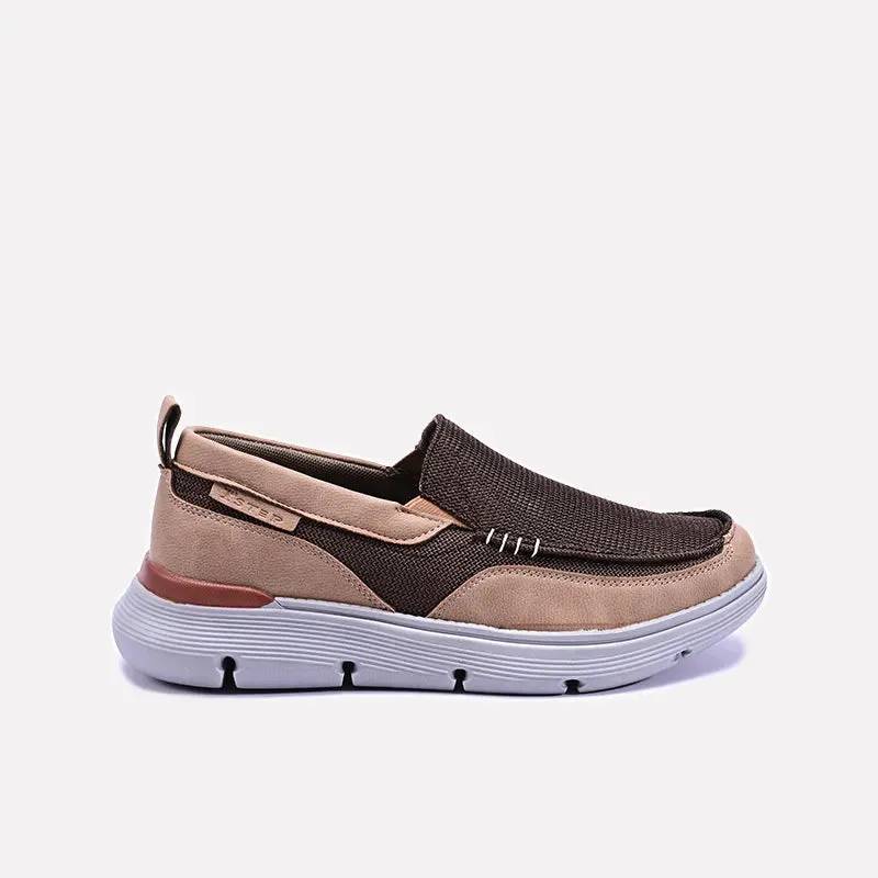 Swerve Brown Slip On Sneakers 0120496