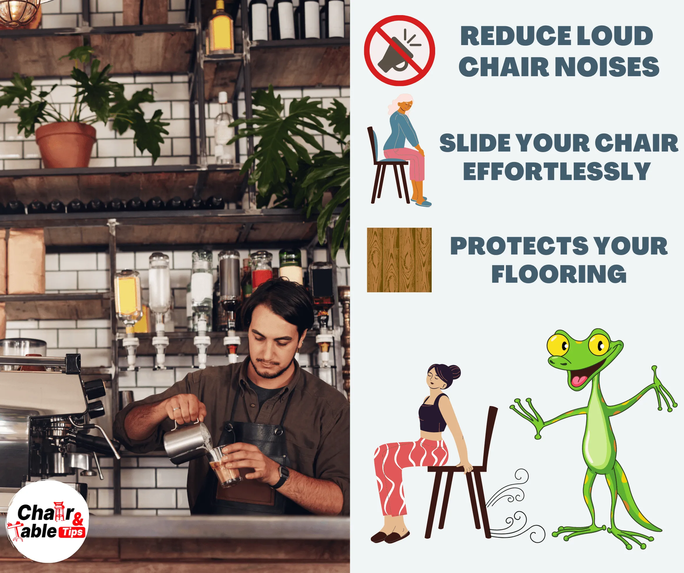 Tack In Gecko Floor Protection Chair Tips - TG02SRCT slides on carpet
