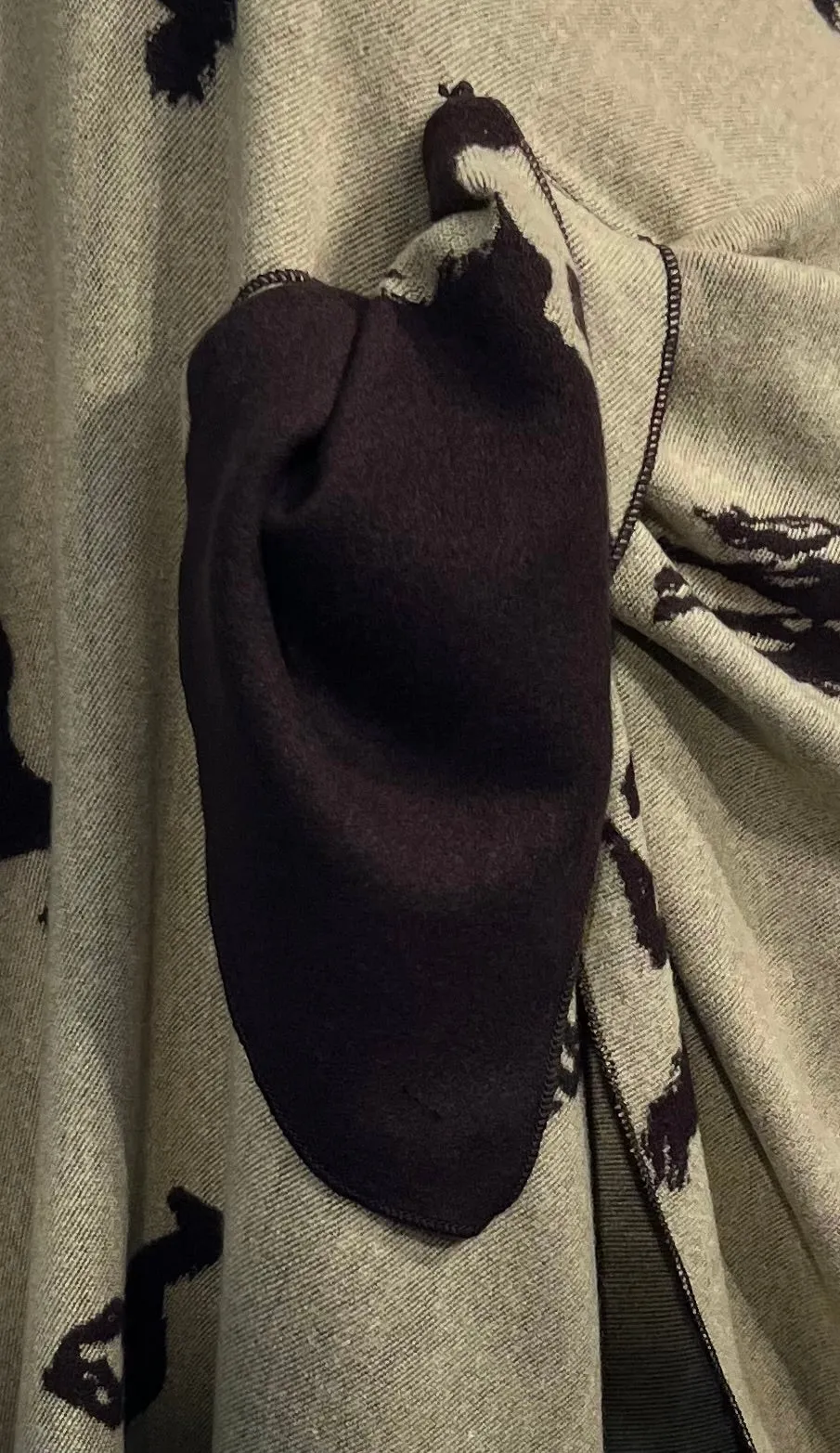 Tan Horses on Chocolate Reversible Cashmere Shawl