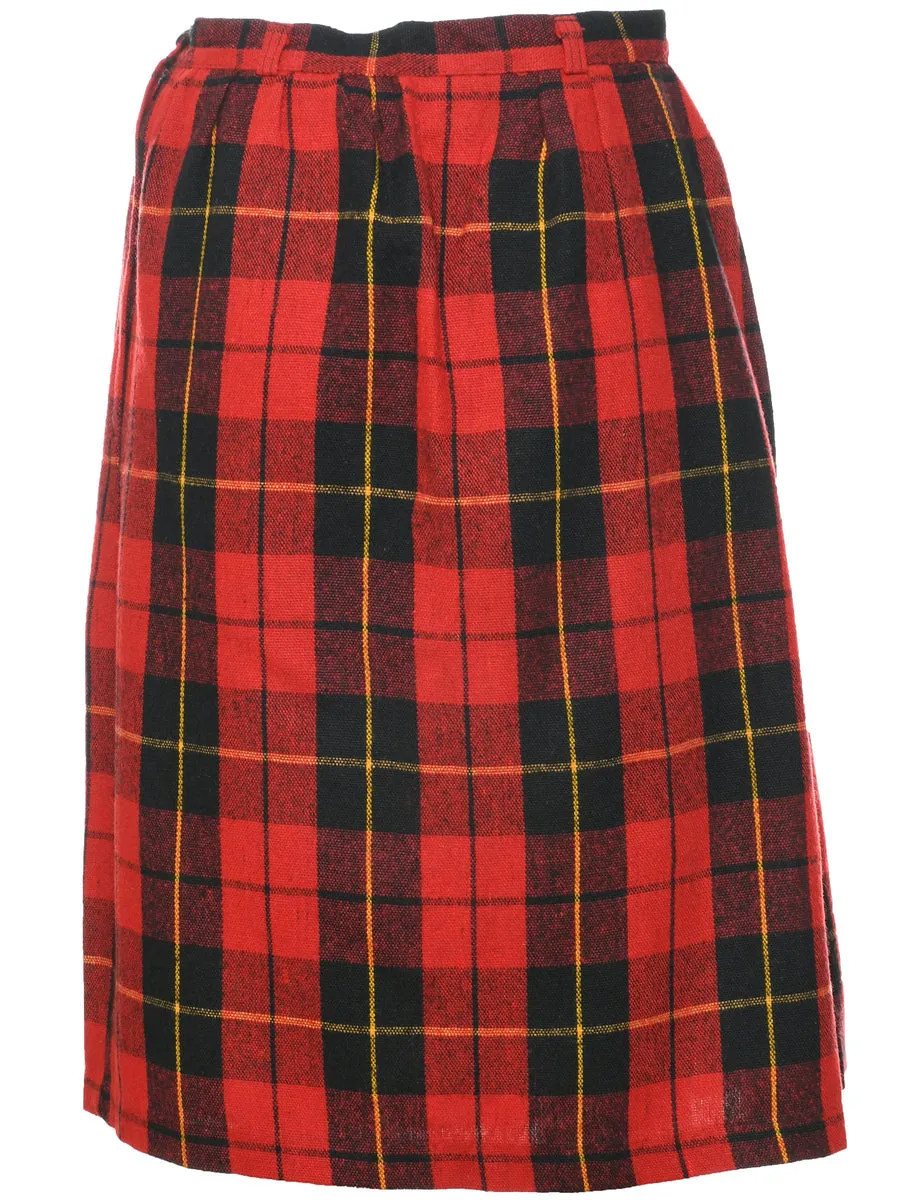 Tartan Pencil Skirt - M