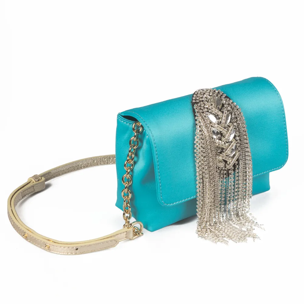 Tassel Embriodered Clutch With A Sling