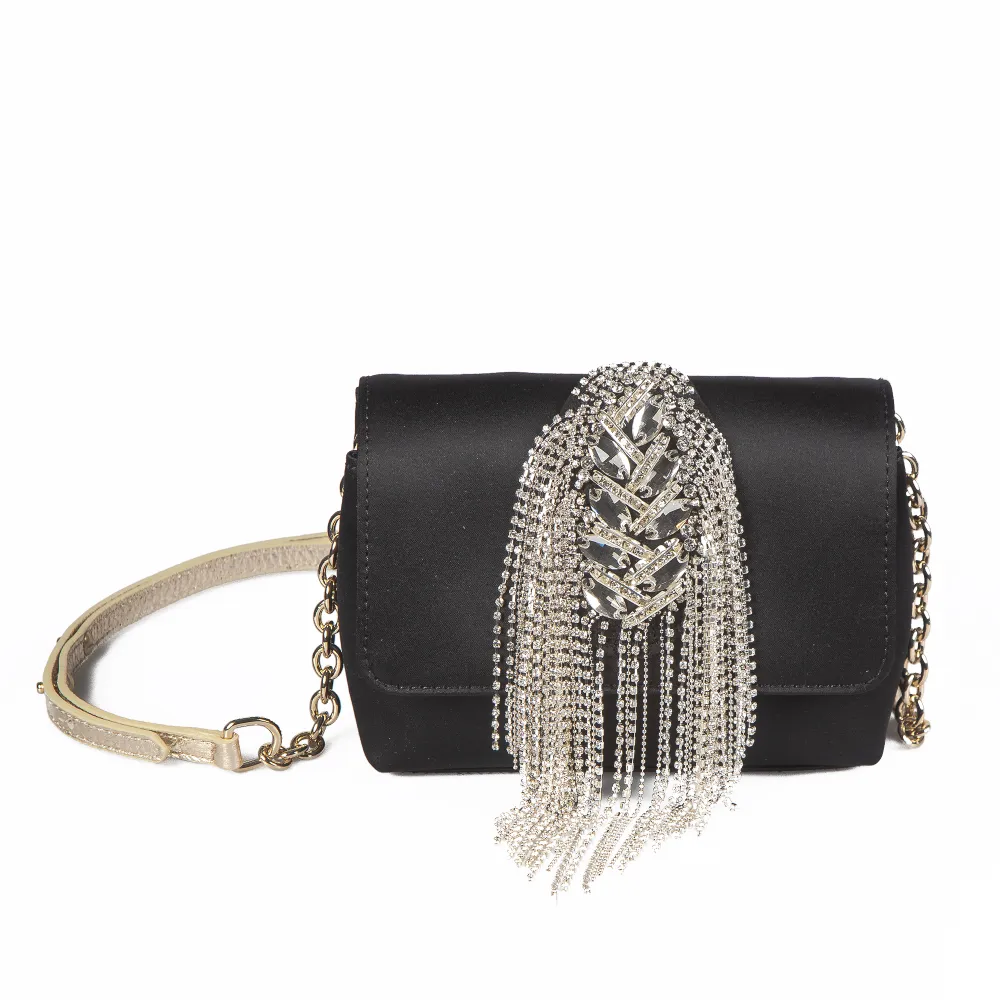 Tassel Embriodered Clutch With A Sling