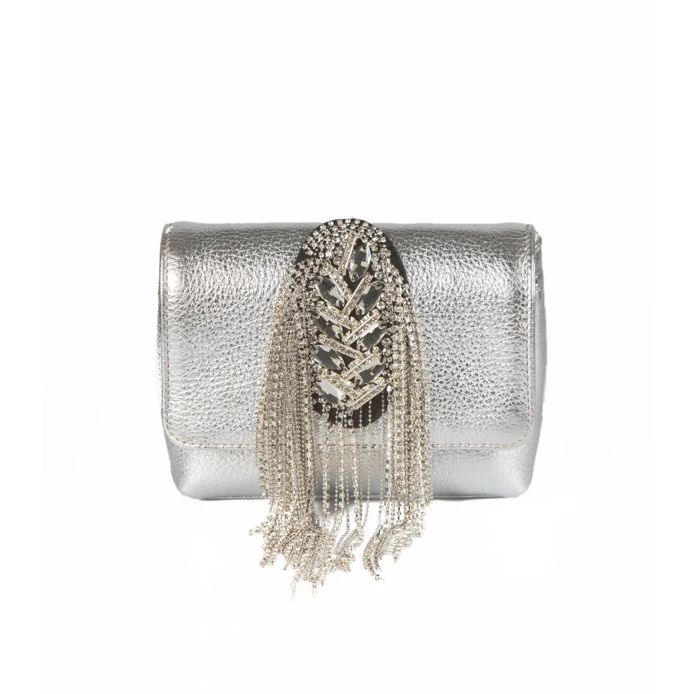 Tassel Embriodered Clutch With A Sling