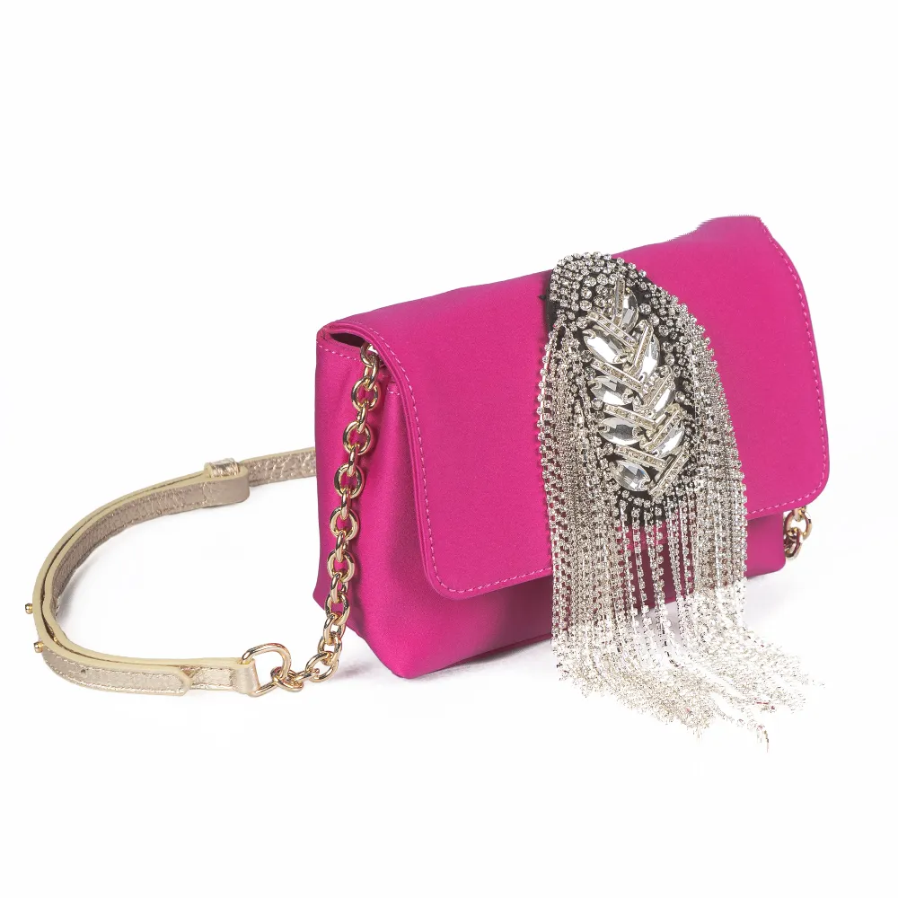 Tassel Embriodered Clutch With A Sling