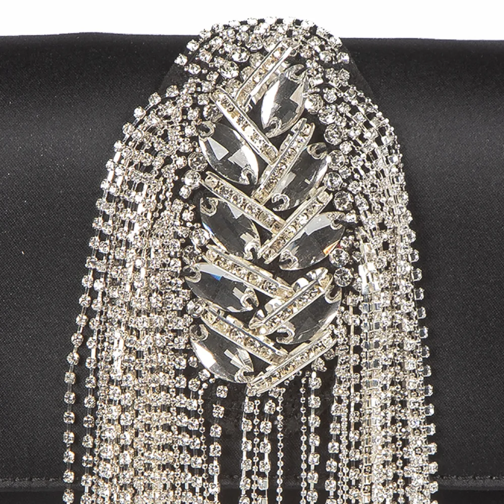 Tassel Embriodered Clutch With A Sling