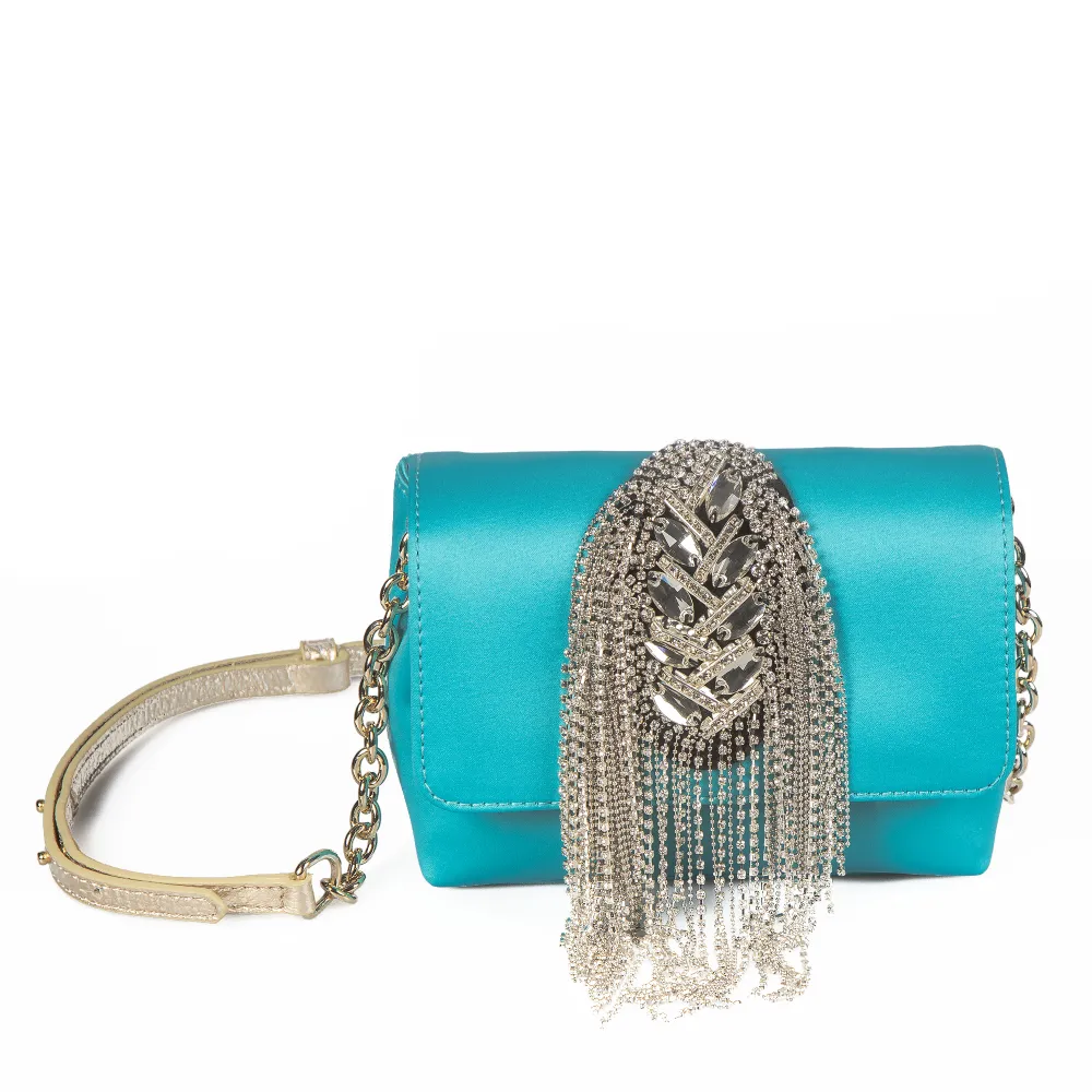 Tassel Embriodered Clutch With A Sling