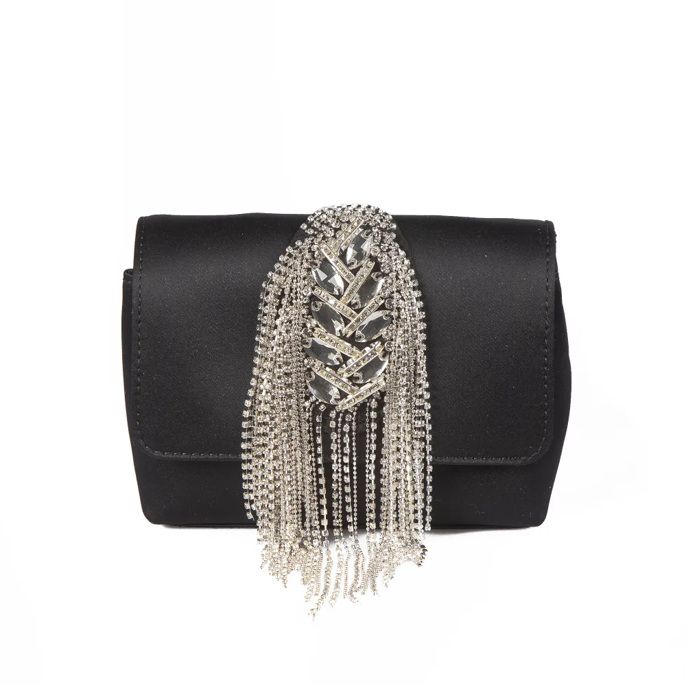 Tassel Embriodered Clutch With A Sling