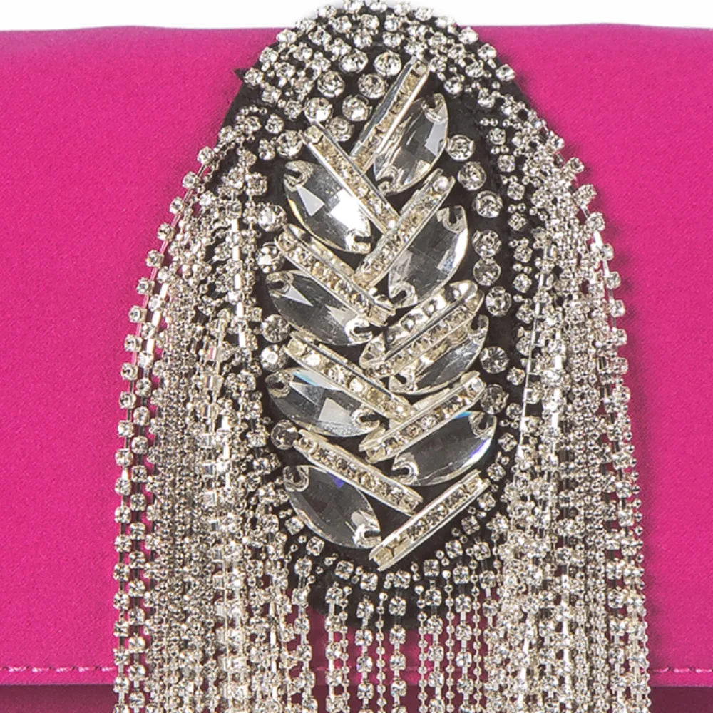 Tassel Embriodered Clutch With A Sling