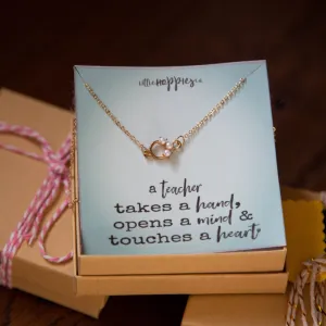 Teacher Jewelry Gift, Teacher Appreciation Gift, Teacher Gift Ideas, Necklace for Teacher, Gold Necklace, Student Gift to Teacher,