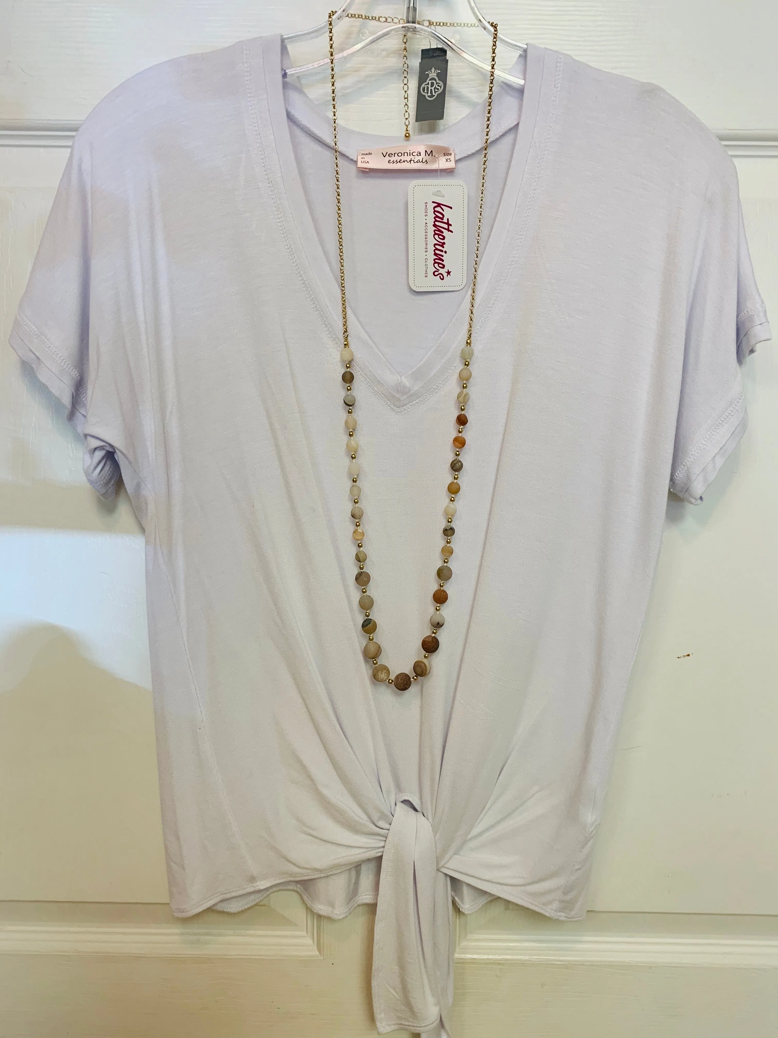 Tee With Front Tie (White)