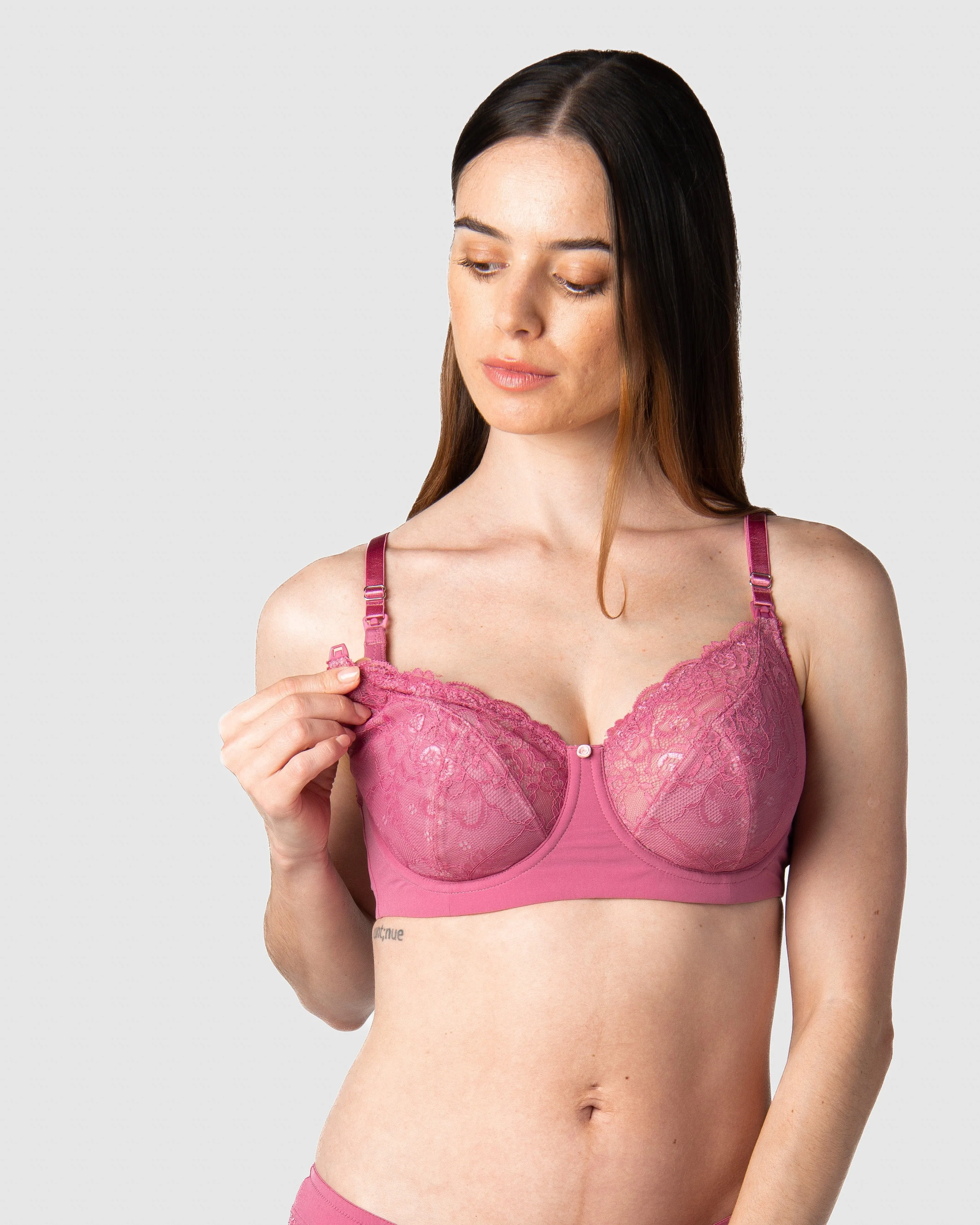 Temptation Lace Nursing Bra - Rose