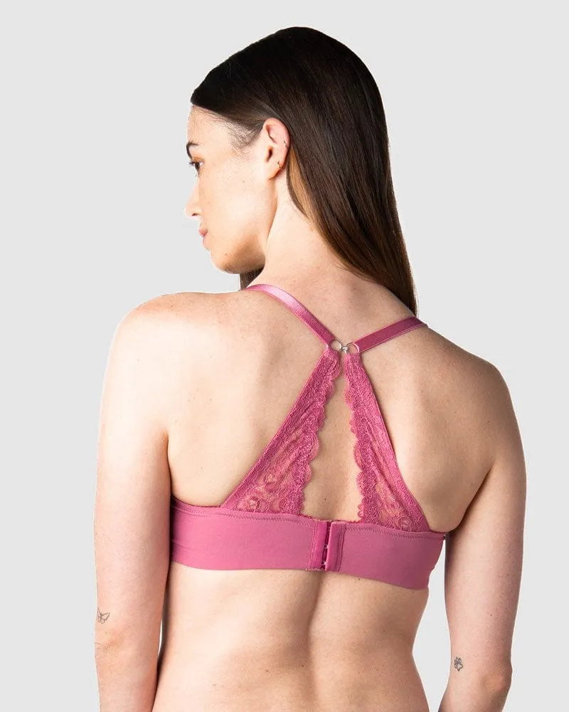 Temptation Lace Nursing Bra - Rose