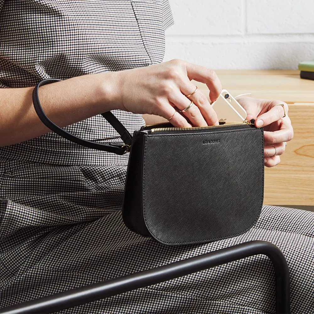The Waverley 2 - Saffiano Leather - Black / Gold / Grey