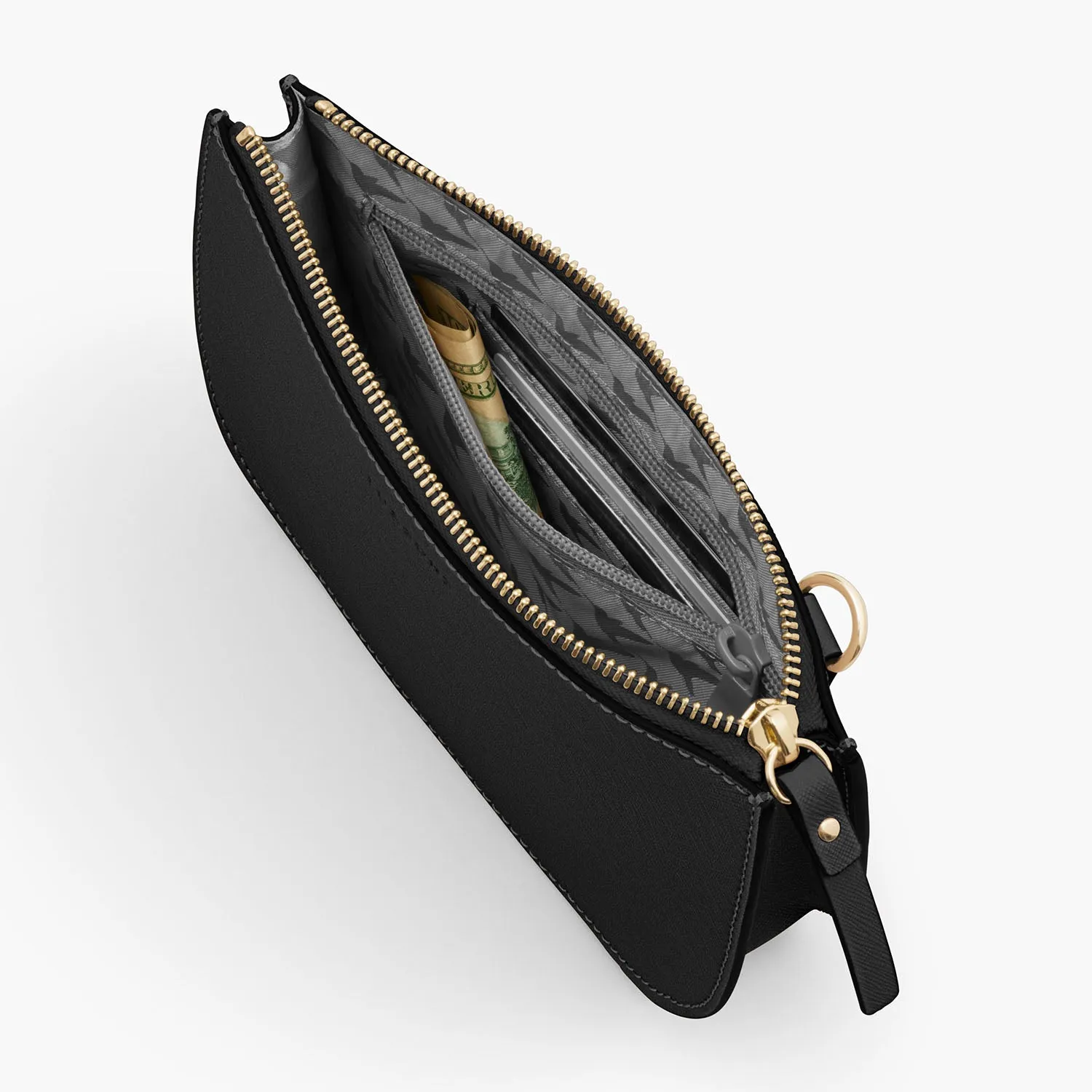 The Waverley 2 - Saffiano Leather - Black / Gold / Grey