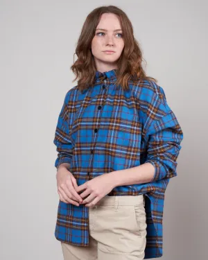 theodore ruffle shirt - blue multi