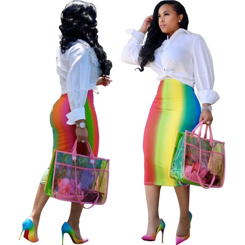 Tie Dye High Waist Pencil Skirt