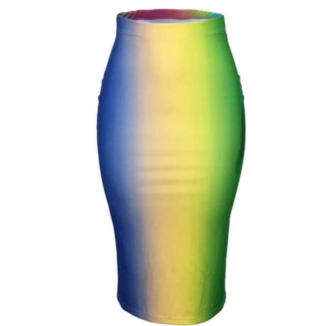 Tie Dye High Waist Pencil Skirt