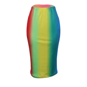 Tie Dye High Waist Pencil Skirt